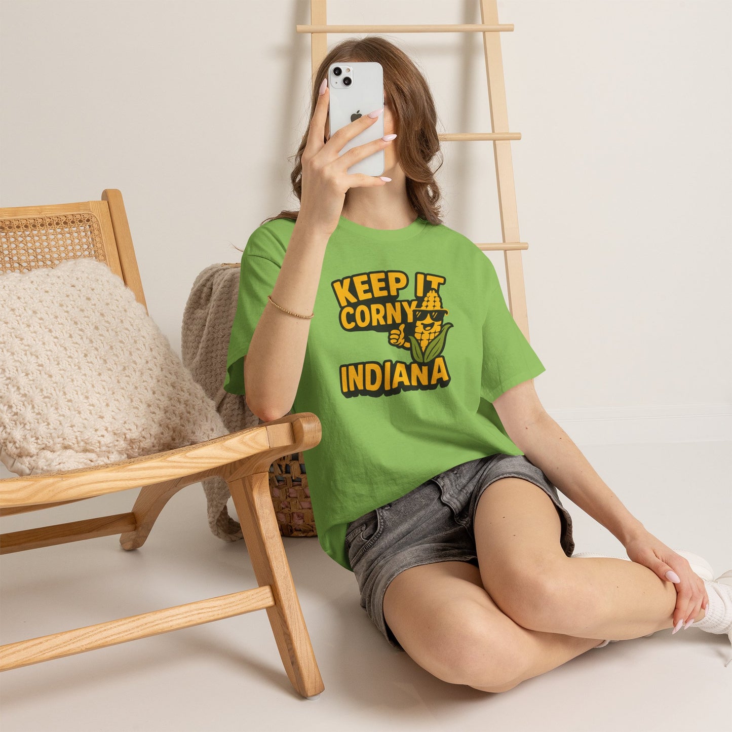 Keep It Corny Indiana T-Shirt — Funny Corn Mascot Tee