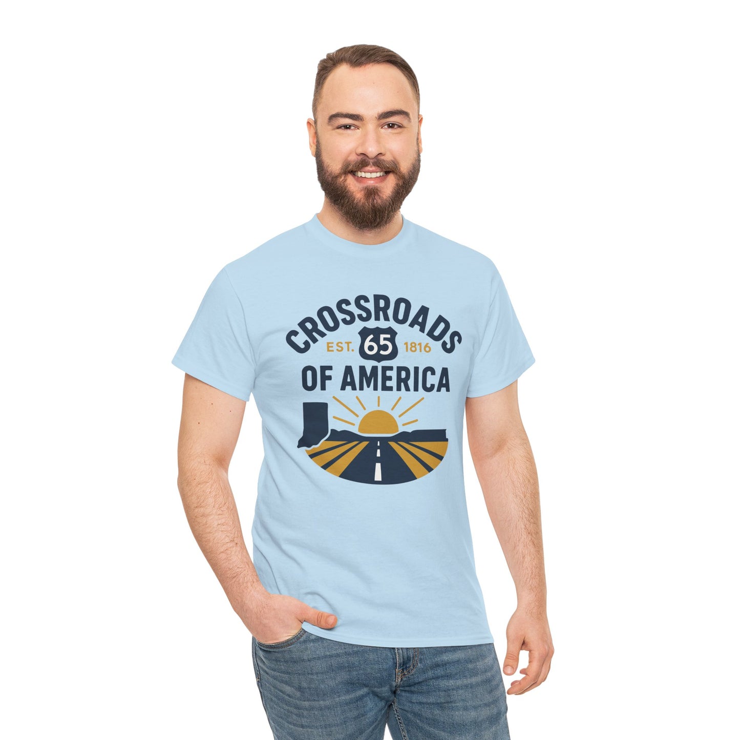 Crossroads of America Tee — Route 65 Vintage Roadtrip T‑Shirt
